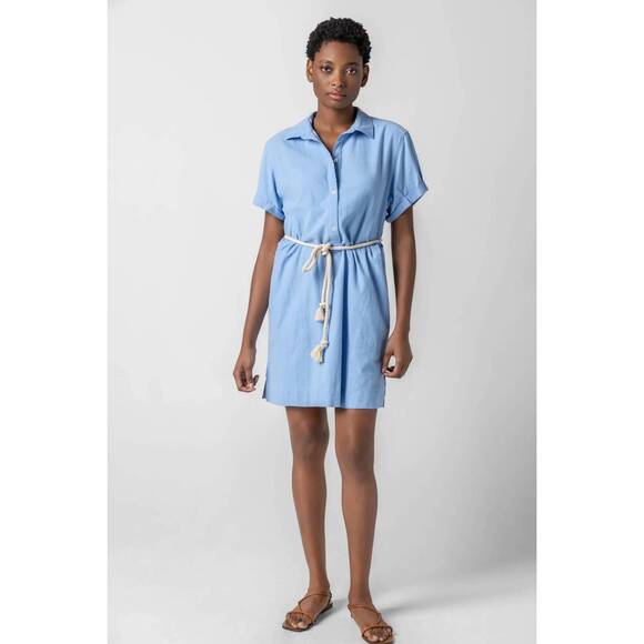 LILLA P Dresses & Skirts - NEW LILLA P half placket shirt dress in blue